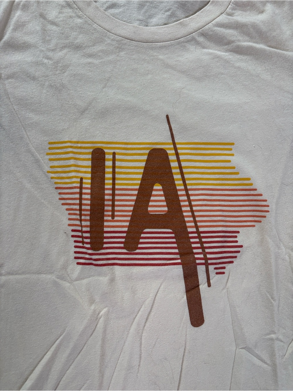 Iowa Cream Graphic Tee with Sunset Stripe Print - Picture 2 of 4